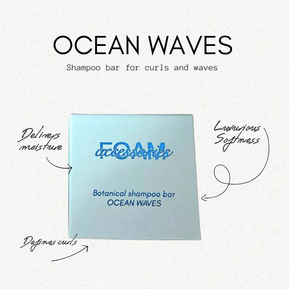 Schampokaka lockigt hår - Ocean Waves Shampoo bar.