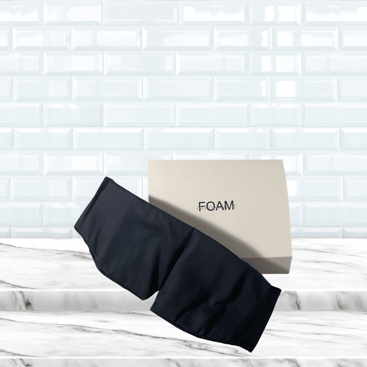 Sovmask i satin - midnattsblå