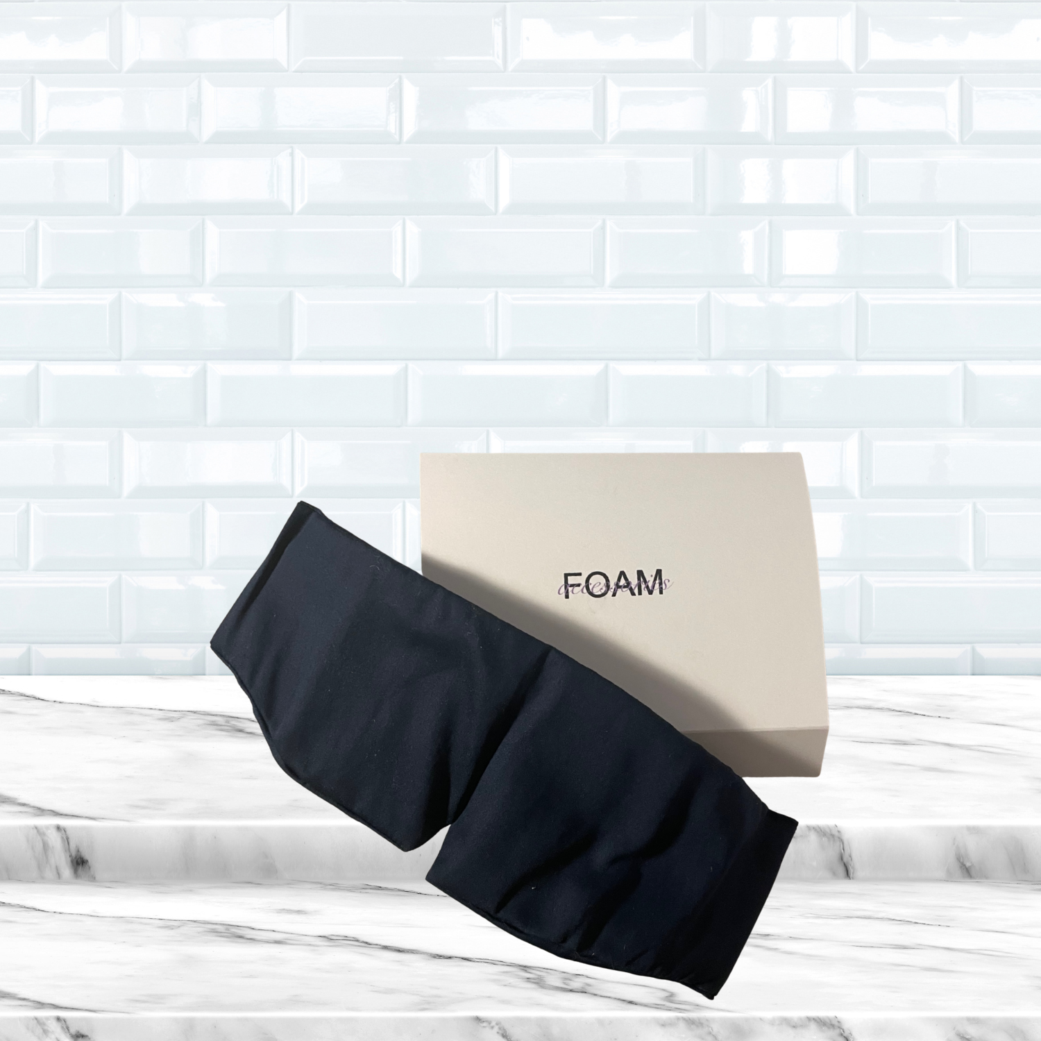 Sovmask i satin - midnattsblå