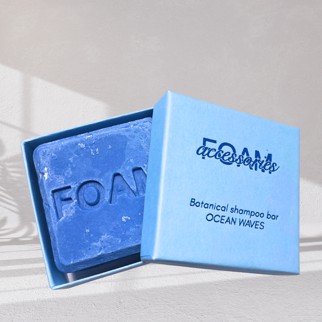 Schampokaka lockigt hår - Ocean Waves Shampoo bar.