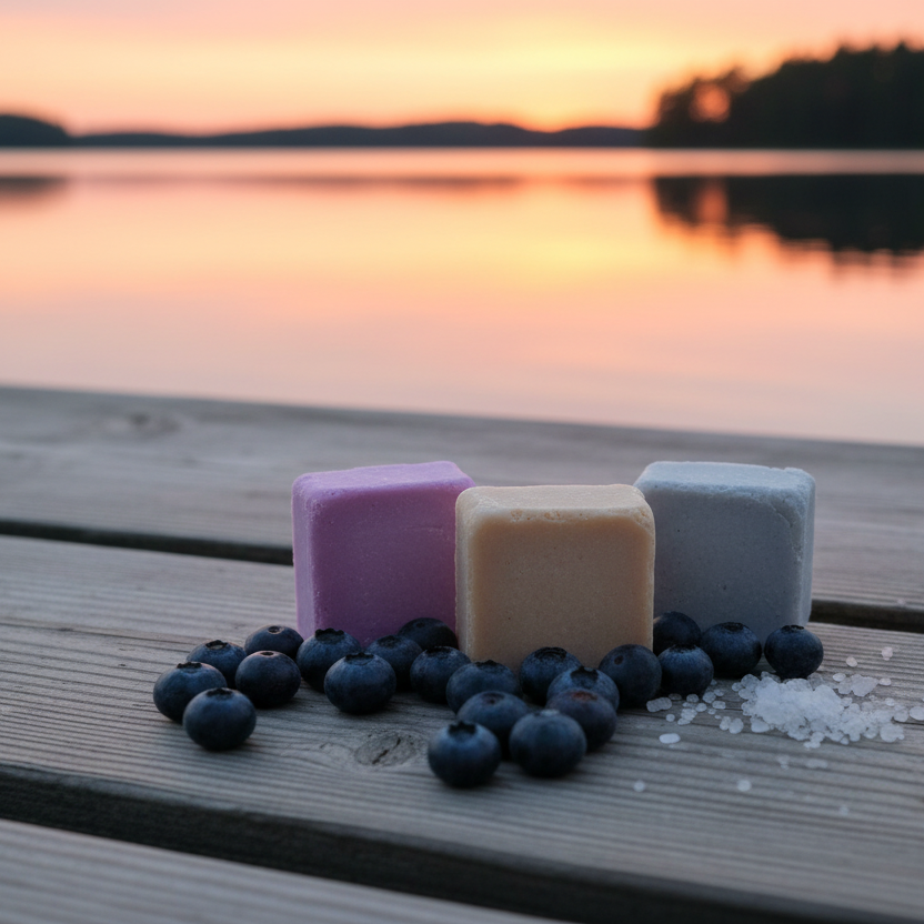 Mini brygga solnedgång