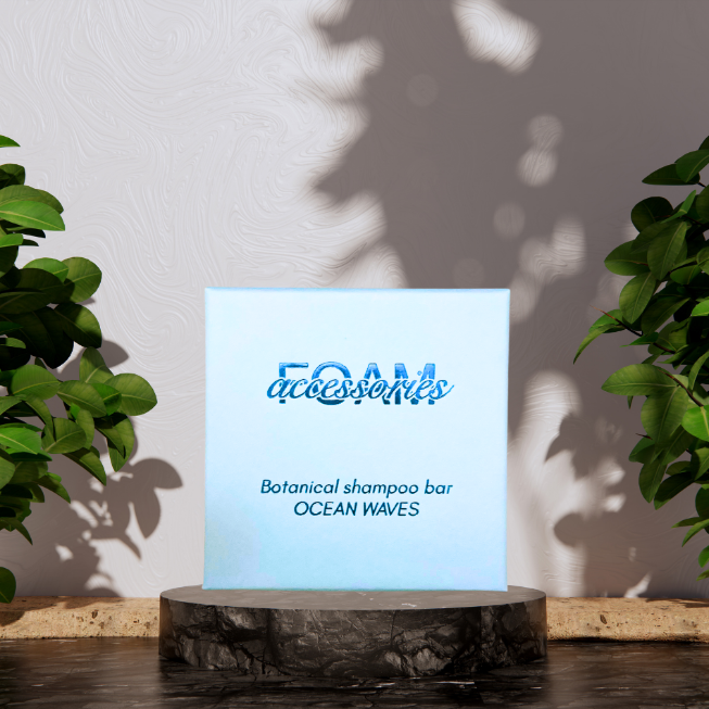 Schampokaka lockigt hår - Ocean Waves Shampoo bar.
